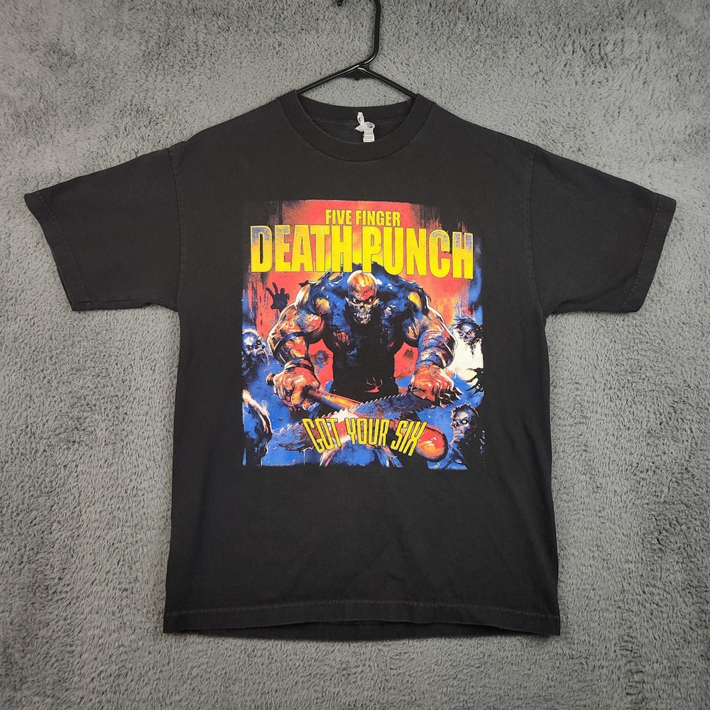 Five Finger Death Punch 2016 Tour T-Shirt Mens Medium Black Heavy Metal Band Tee
